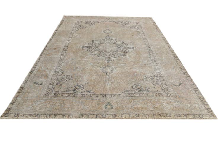 Detail image of 6' 6 x 9' 7 Hand Knotted Ultra Vintage Persian Wool Rug