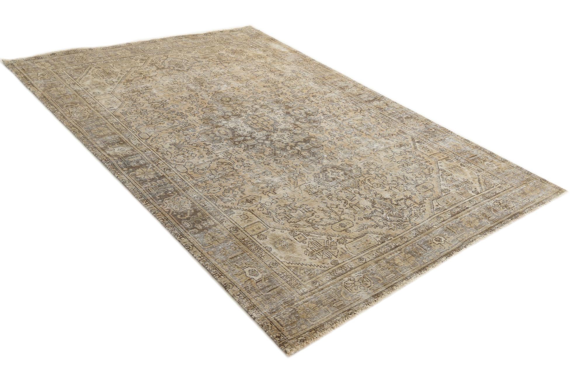 6' 6 x 9' 5 Hand Knotted Ultra Vintage Persian Wool Rug