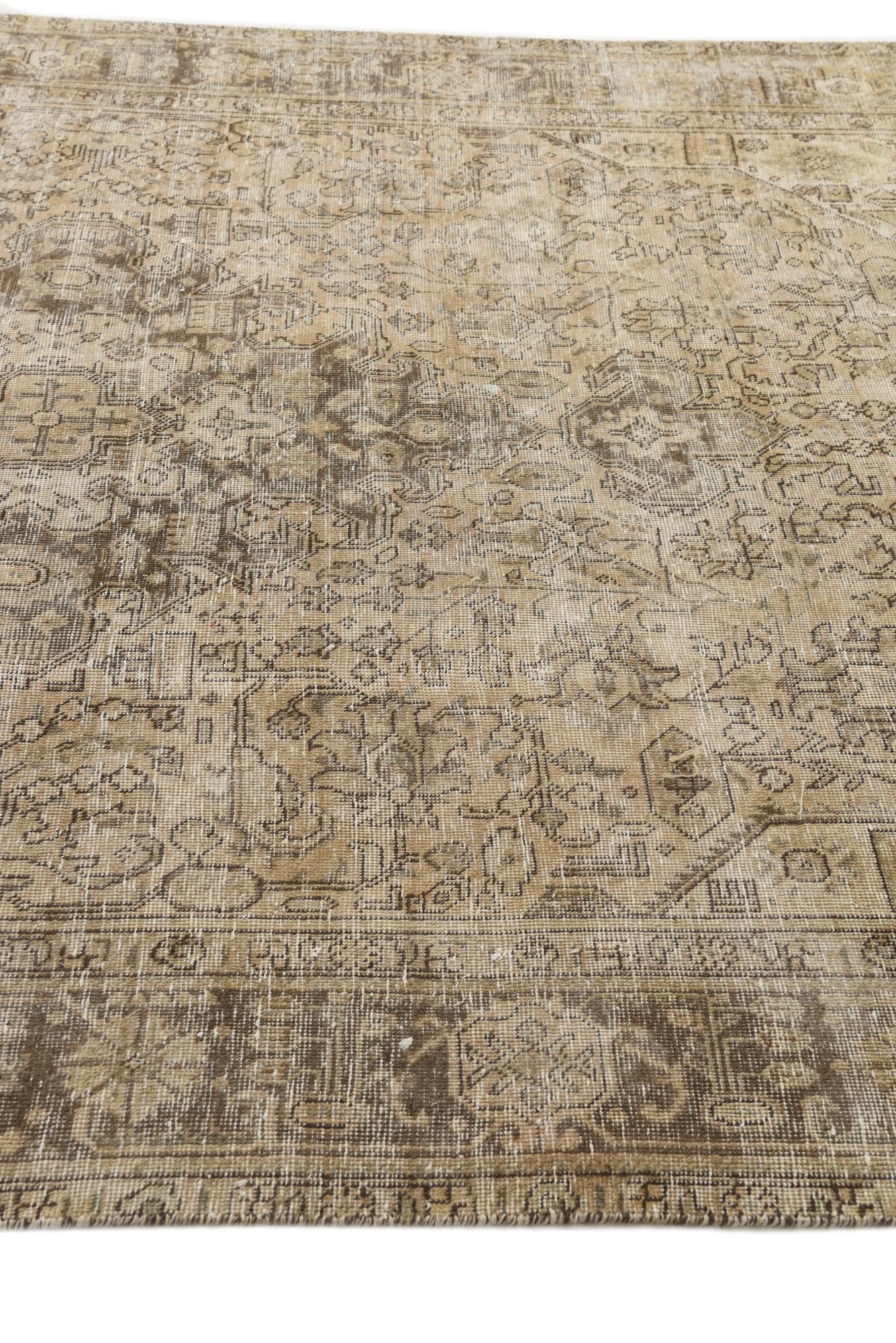 6' 6 x 9' 5 Hand Knotted Ultra Vintage Persian Wool Rug