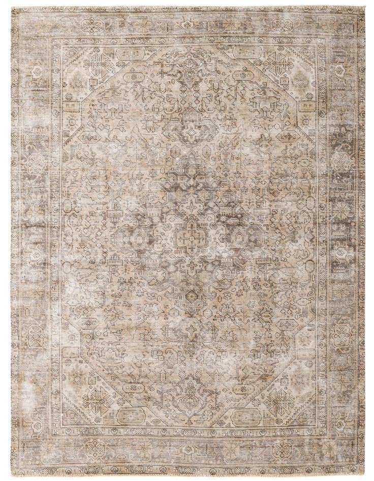 Detail image of 6' 6 x 9' 5 Hand Knotted Ultra Vintage Persian Wool Rug