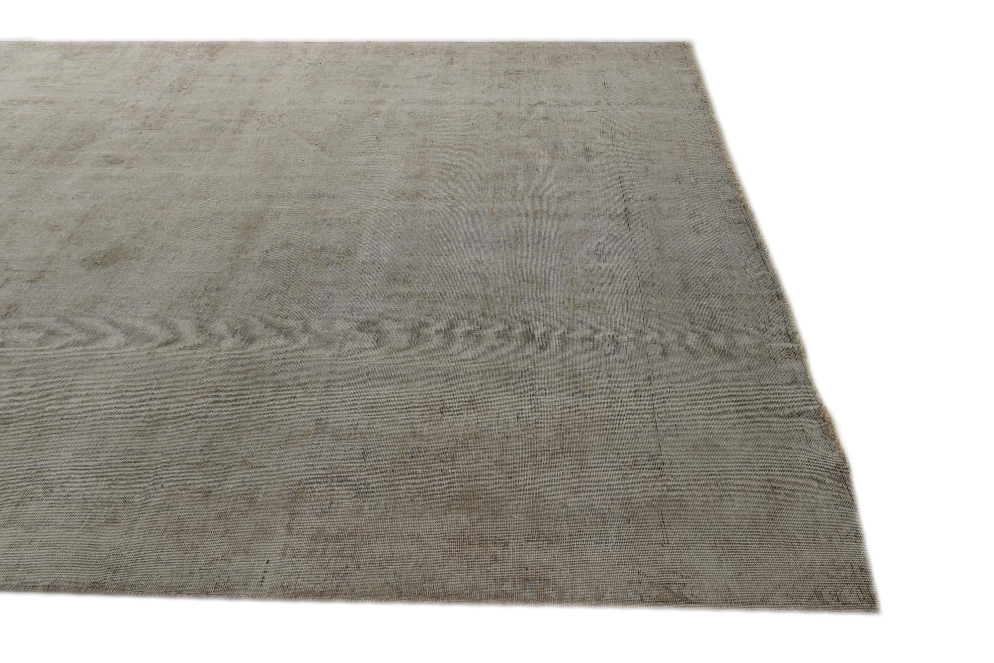 9' 3 x 12' 1 Hand Knotted Ultra Vintage Persian Wool Rug