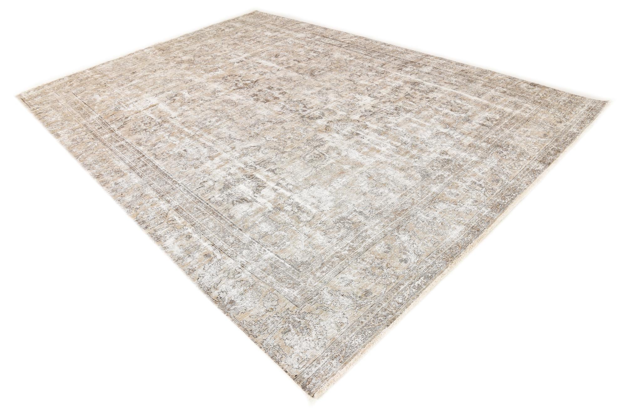 9' 2 x 13' 3 Hand Knotted Ultra Vintage Persian Wool Rug