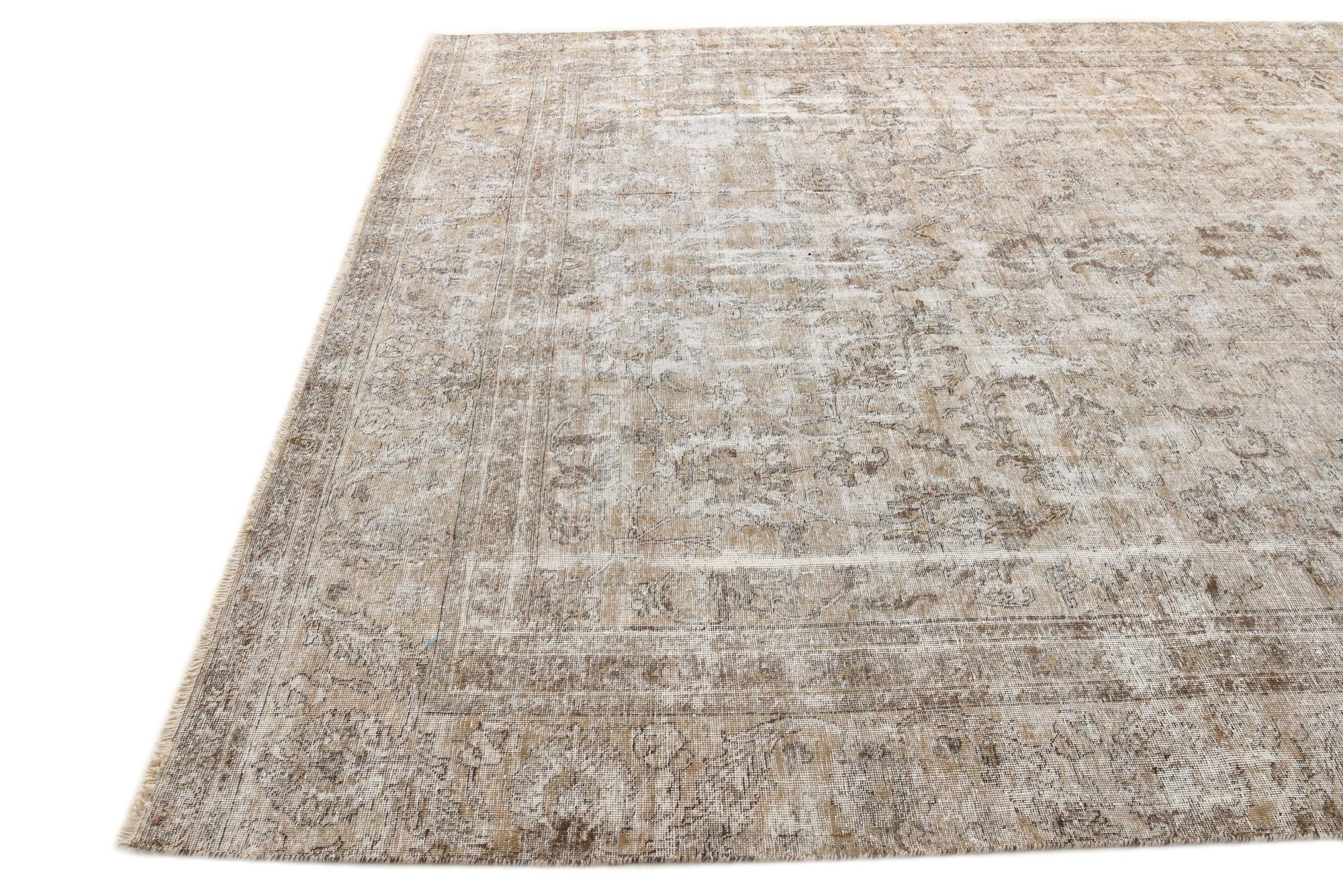 9' 2 x 13' 3 Hand Knotted Ultra Vintage Persian Wool Rug