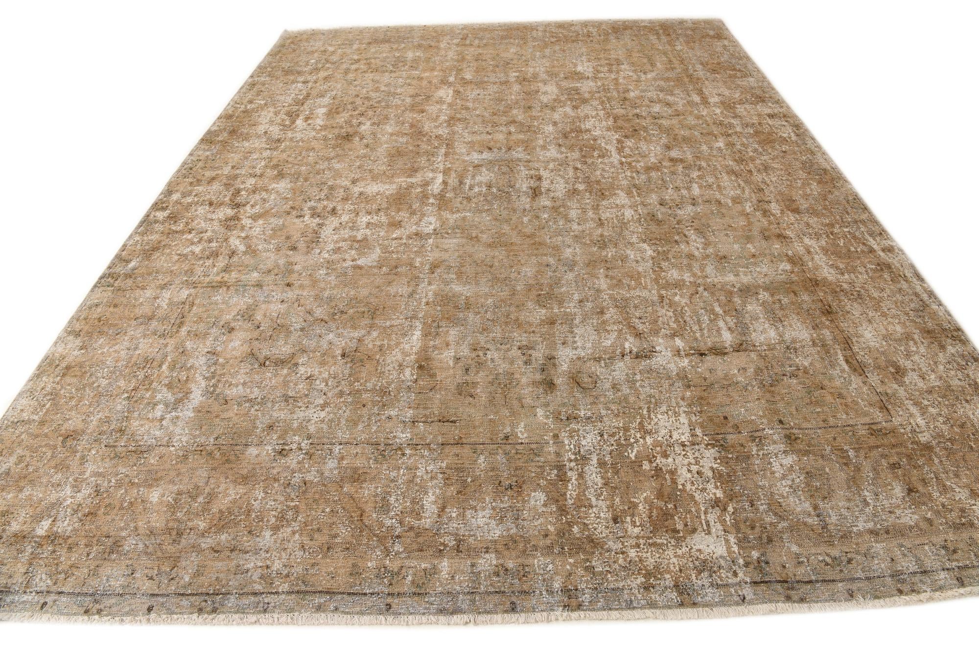 9' 5 x 13' 1 Hand Knotted Ultra Vintage Persian Wool Rug