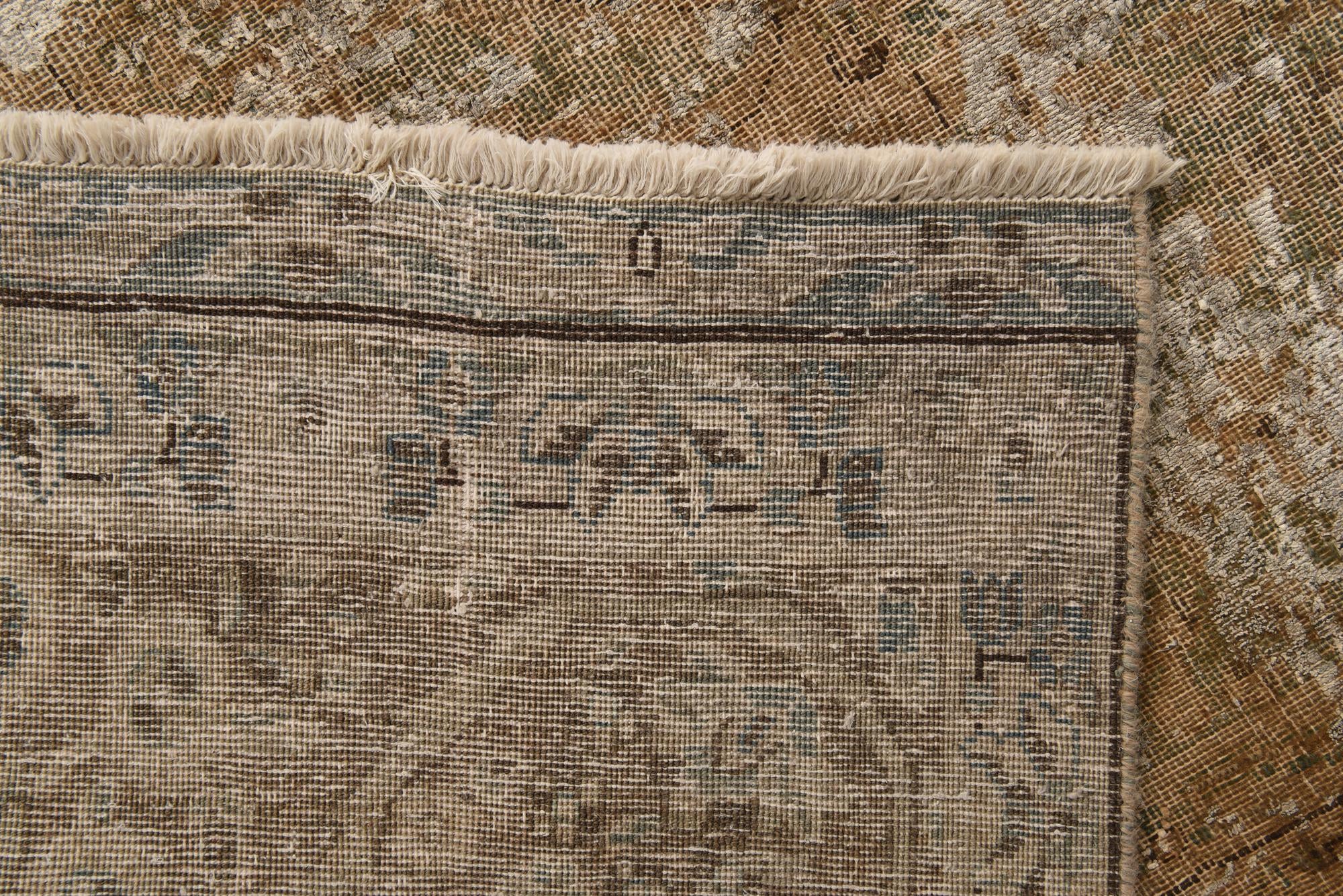 9' 5 x 13' 1 Hand Knotted Ultra Vintage Persian Wool Rug