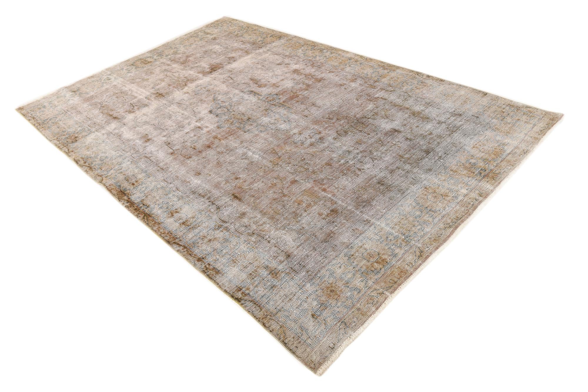 6' 5 x 9' 8 Hand Knotted Ultra Vintage Persian Wool Rug