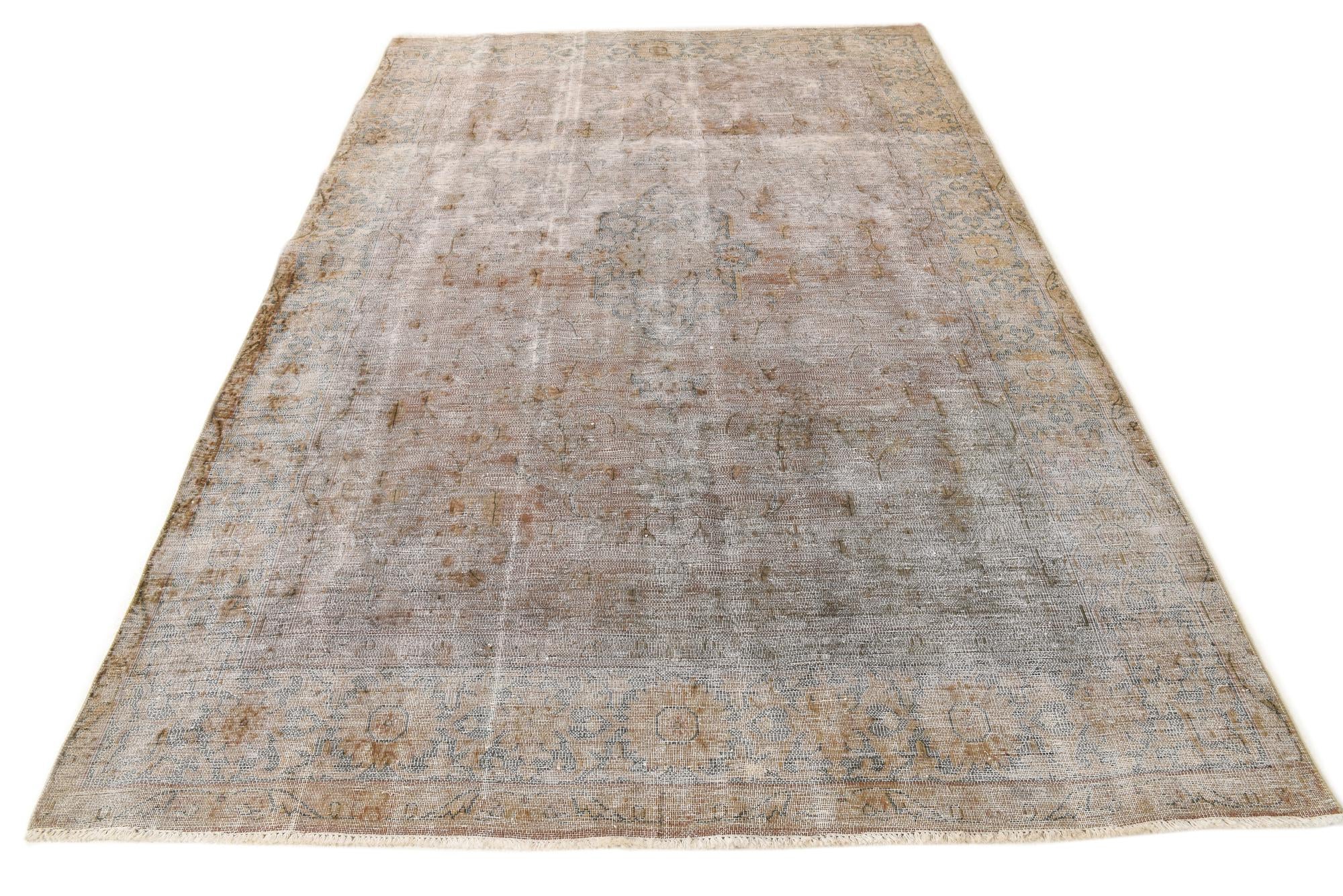 6' 5 x 9' 8 Hand Knotted Ultra Vintage Persian Wool Rug