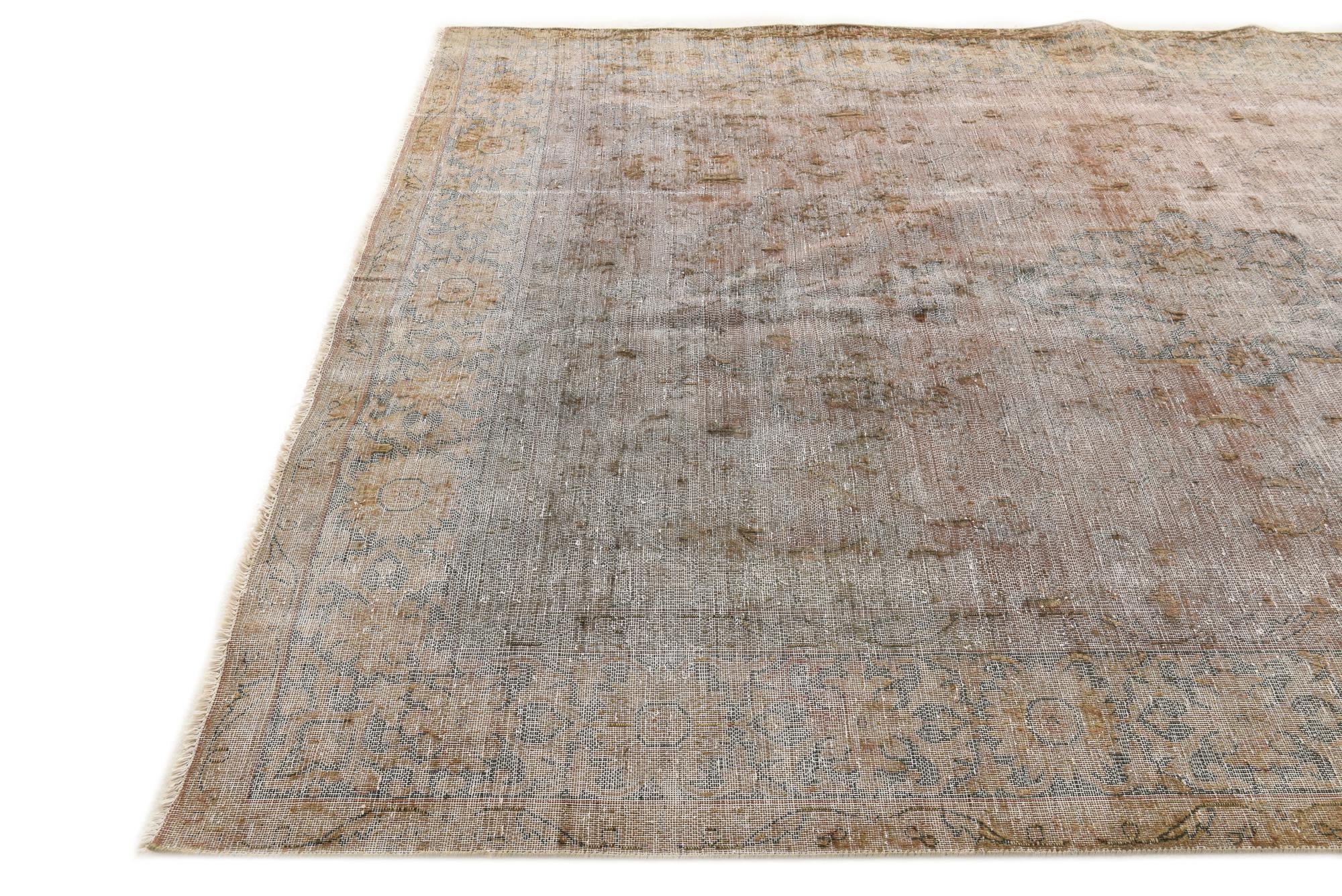 6' 5 x 9' 8 Hand Knotted Ultra Vintage Persian Wool Rug