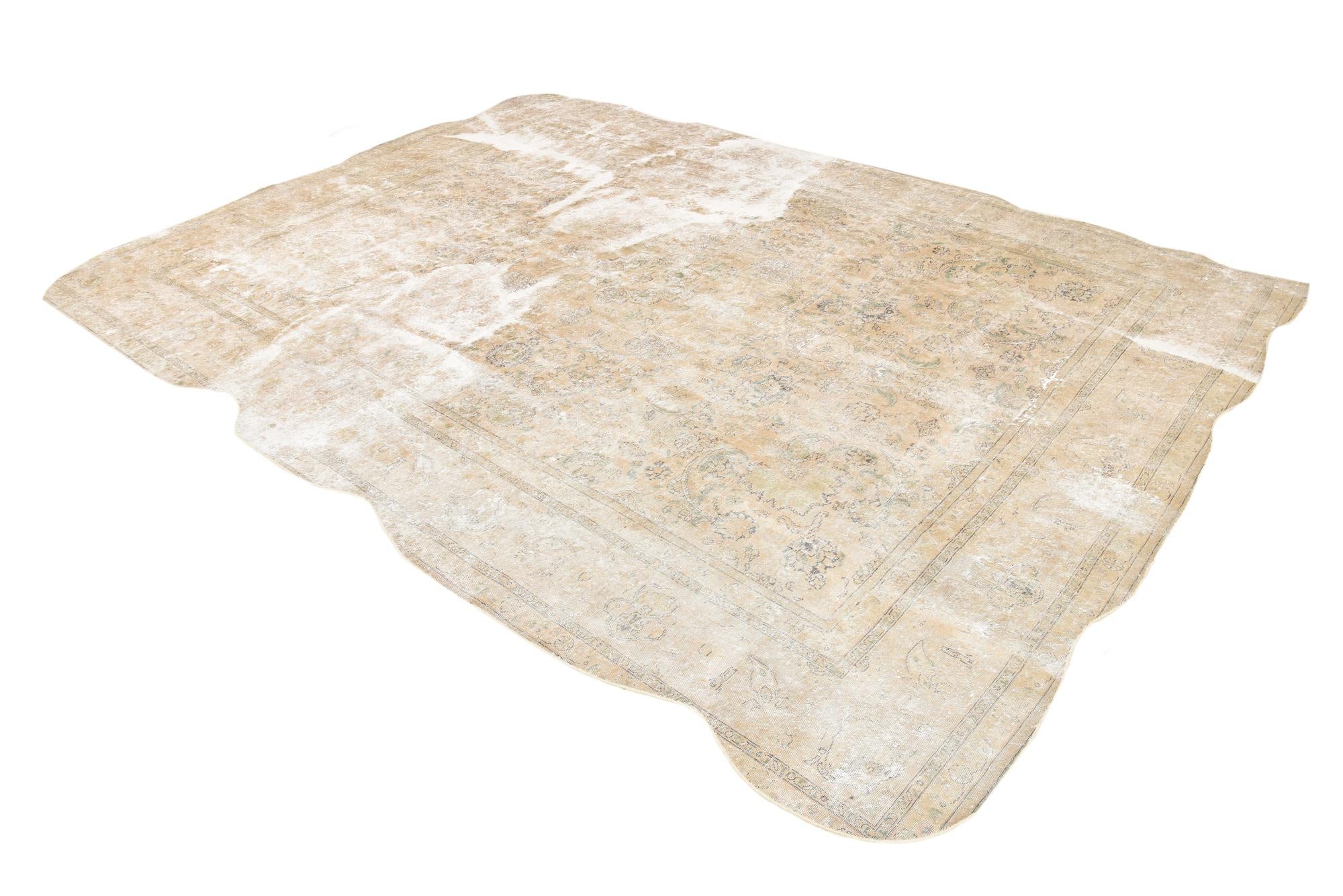 9' 7 x 13' Hand Knotted Ultra Vintage Persian Wool Rug