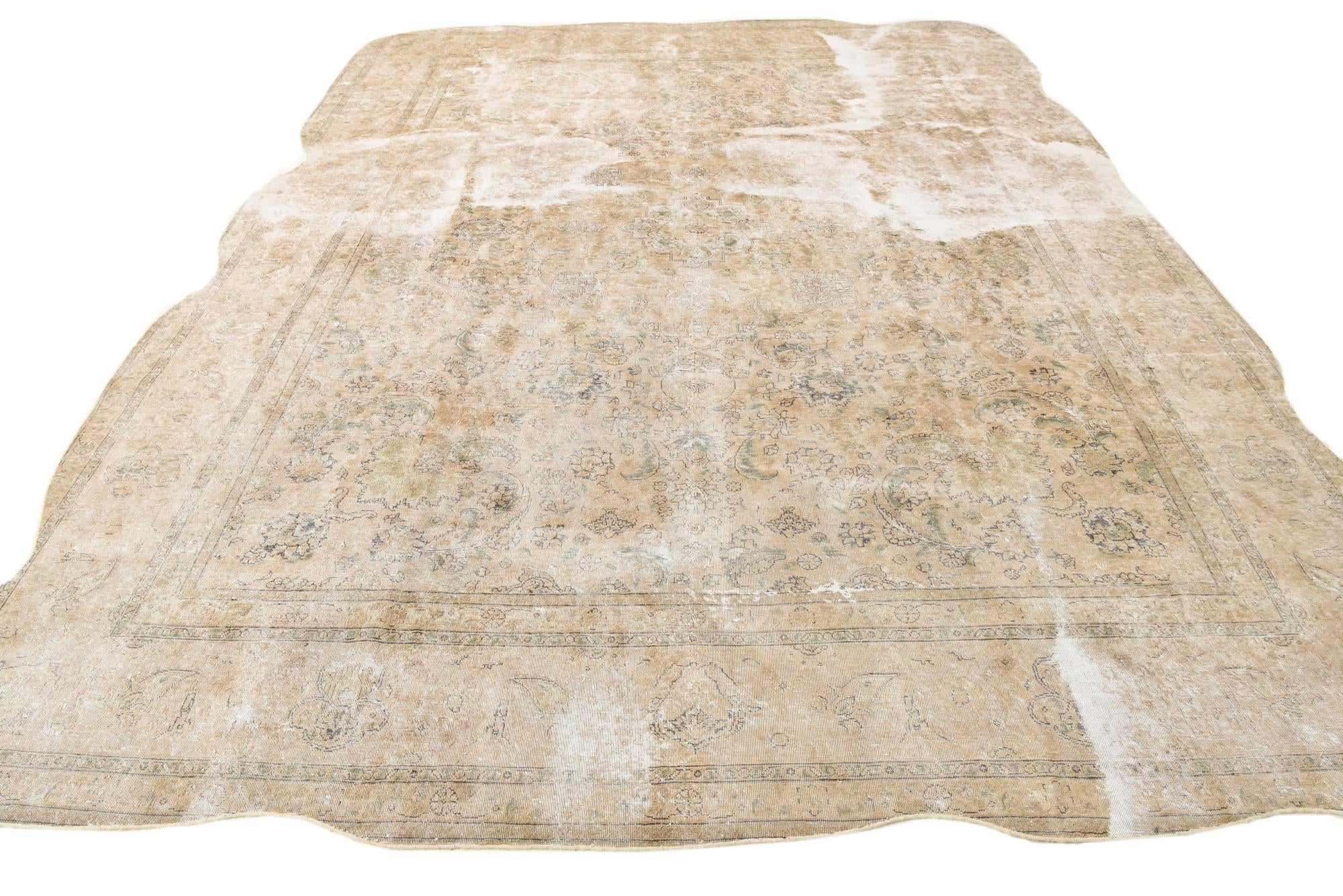 9' 7 x 13' Hand Knotted Ultra Vintage Persian Wool Rug