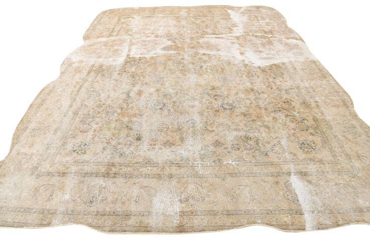 Detail image of 9' 7 x 13' Hand Knotted Ultra Vintage Persian Wool Rug