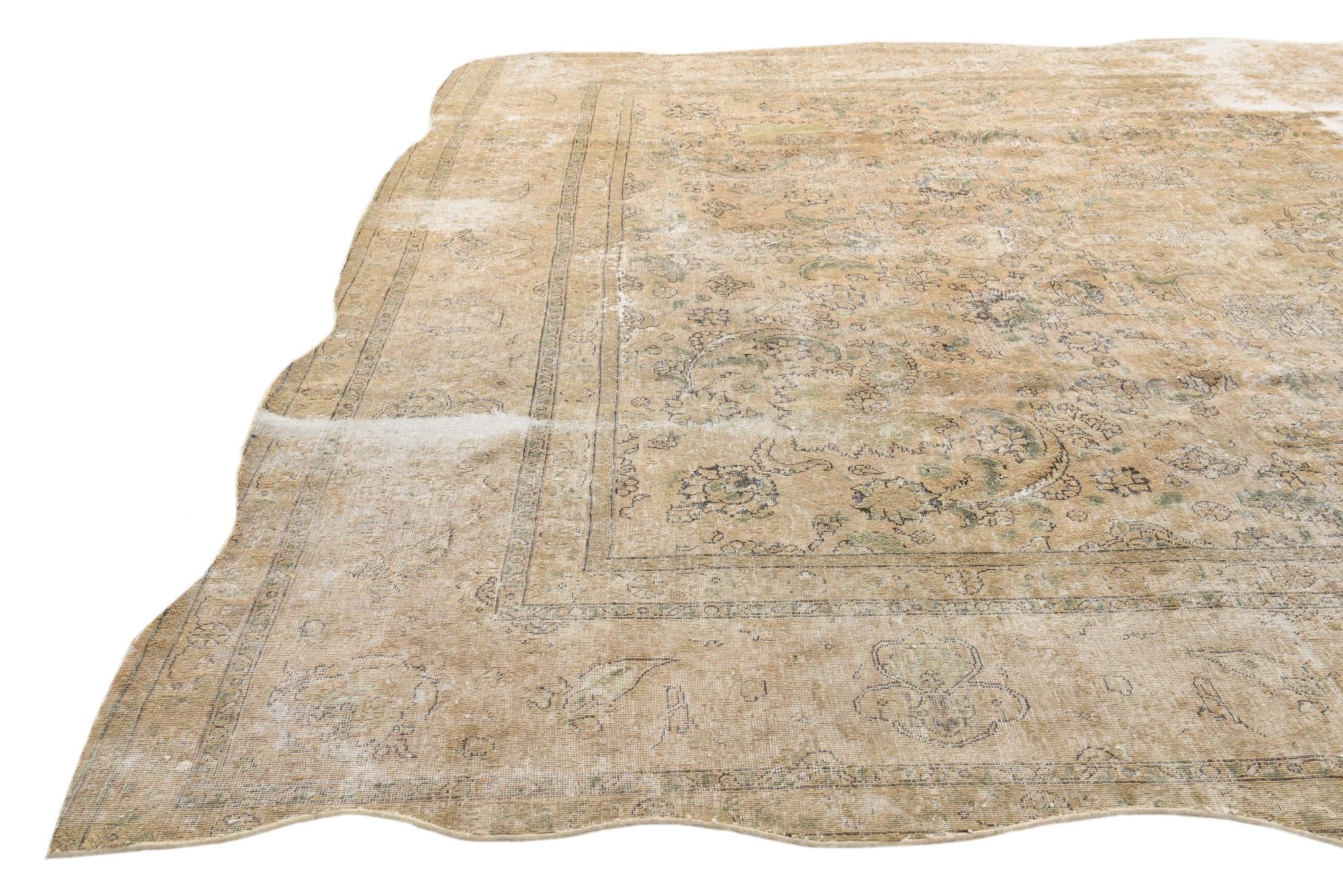 9' 7 x 13' Hand Knotted Ultra Vintage Persian Wool Rug