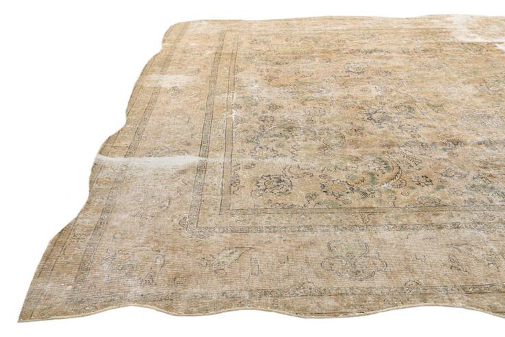 Detail image of 9' 7 x 13' Hand Knotted Ultra Vintage Persian Wool Rug