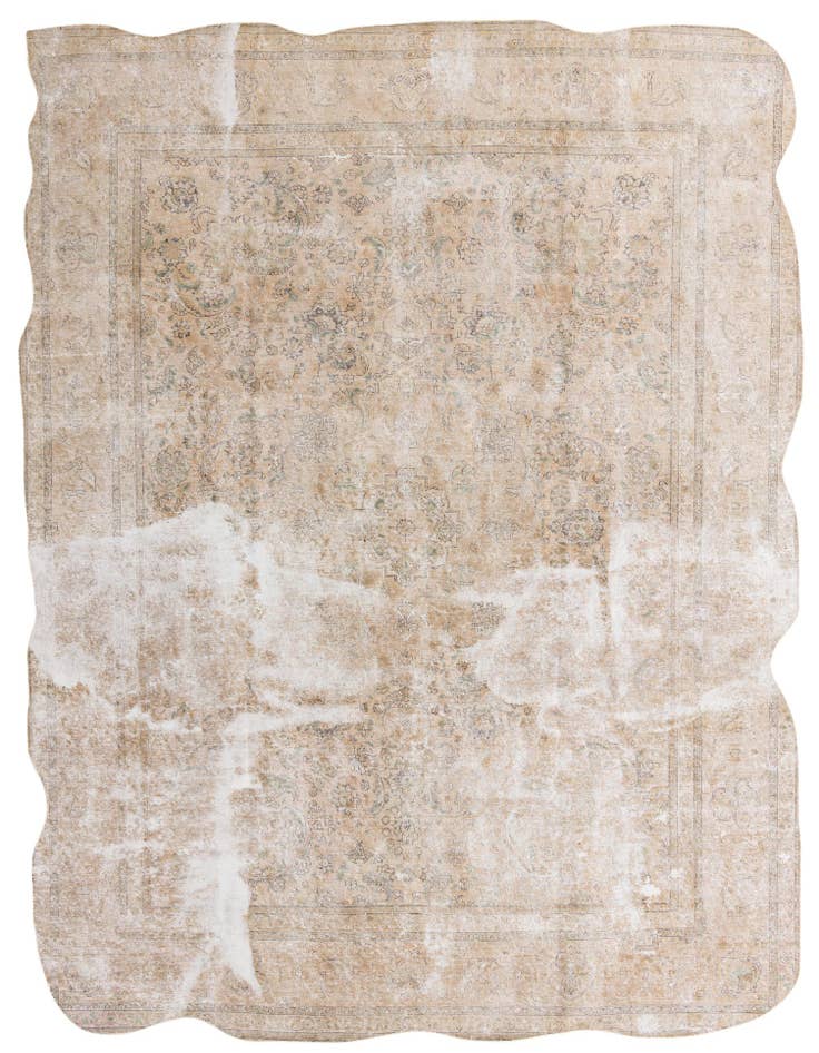 Detail image of 9' 7 x 13' Hand Knotted Ultra Vintage Persian Wool Rug