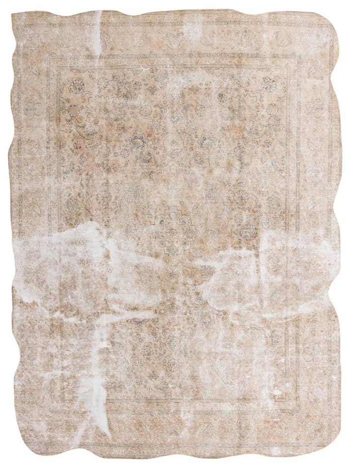 Detail image of 9' 7 x 13' Hand Knotted Ultra Vintage Persian Wool Rug