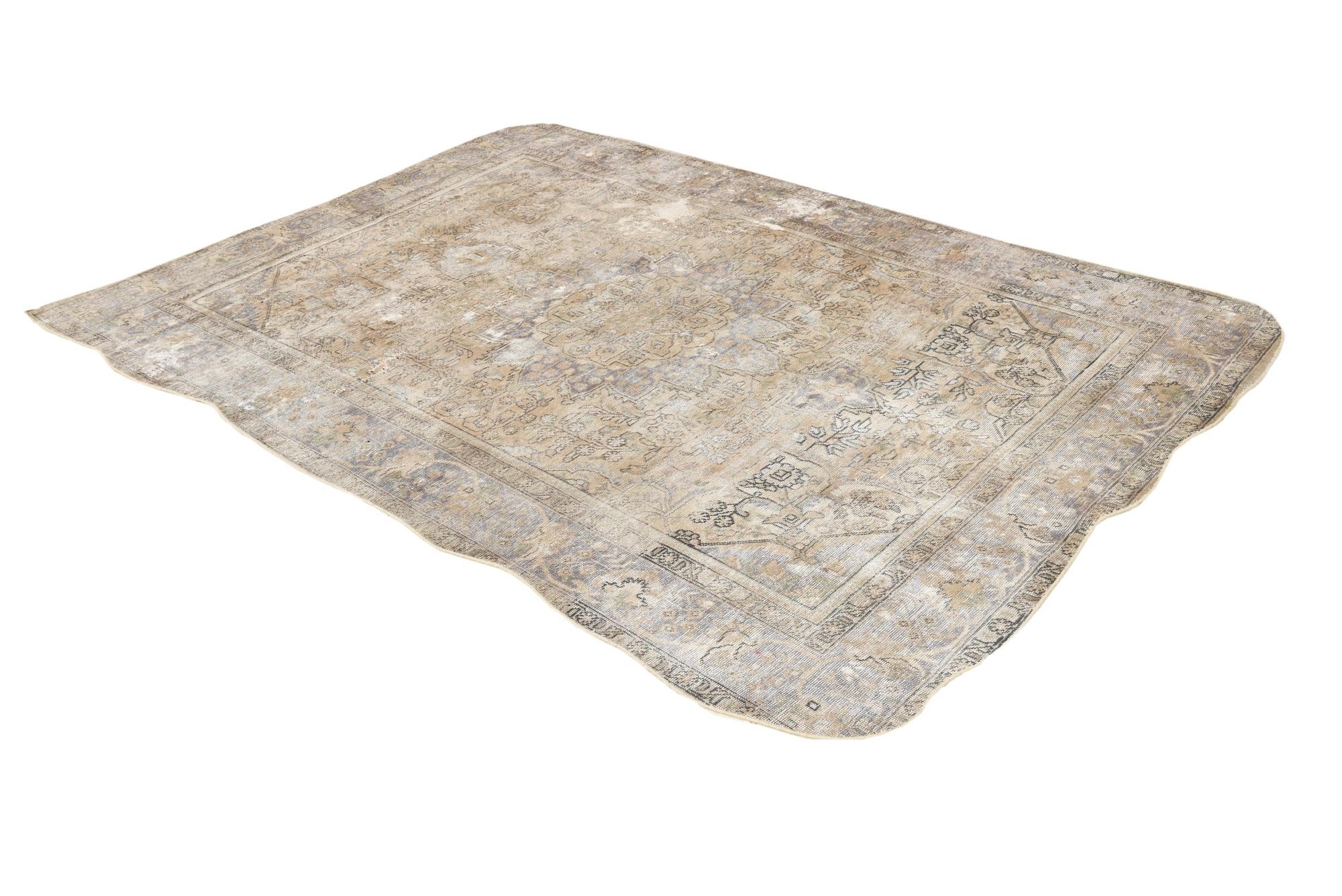 6' 4 x 8' 10 Hand Knotted Ultra Vintage Persian Wool Rug