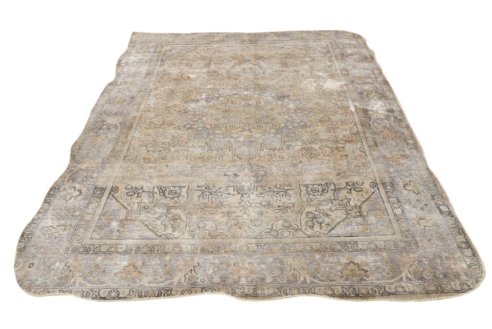 6' 4 x 8' 10 Hand Knotted Ultra Vintage Persian Wool Rug