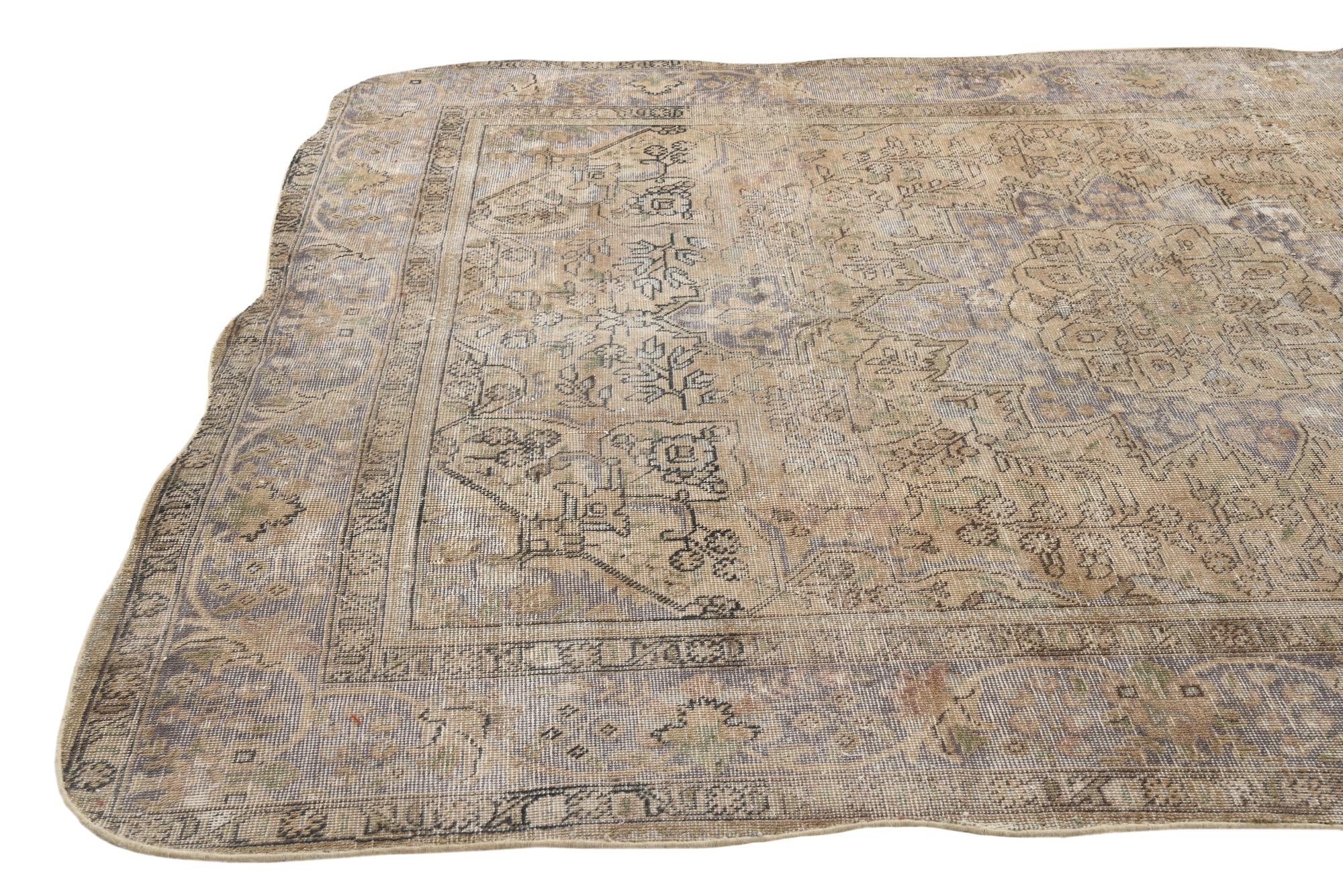 6' 4 x 8' 10 Hand Knotted Ultra Vintage Persian Wool Rug