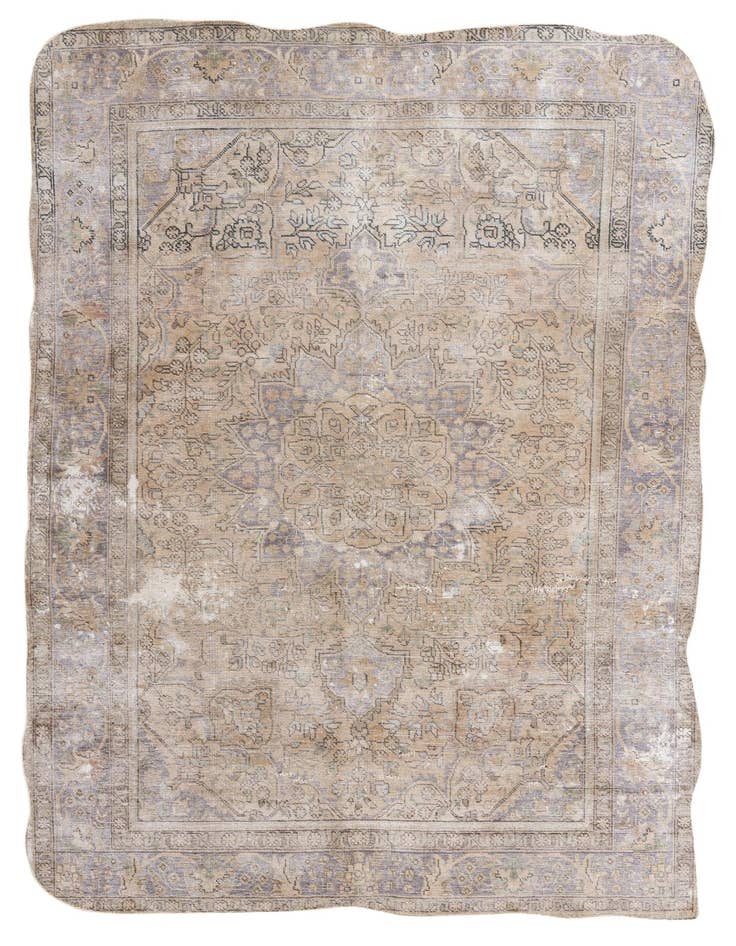 Detail image of 6' 4 x 8' 10 Hand Knotted Ultra Vintage Persian Wool Rug