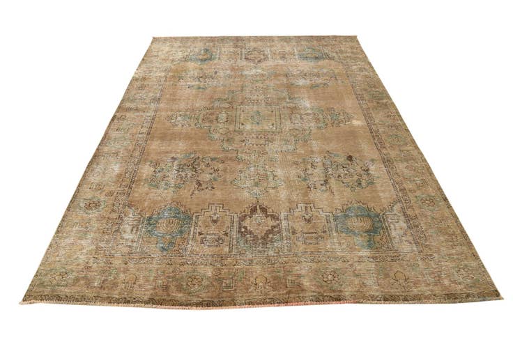 Detail image of 6' 4 x 9' 8 Hand Knotted Ultra Vintage Persian Wool Rug