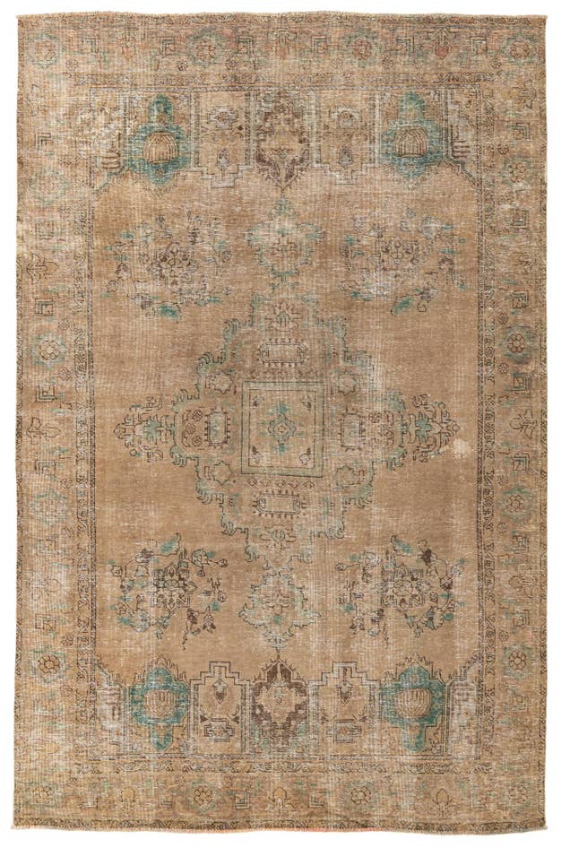 Detail image of 6' 4 x 9' 8 Hand Knotted Ultra Vintage Persian Wool Rug