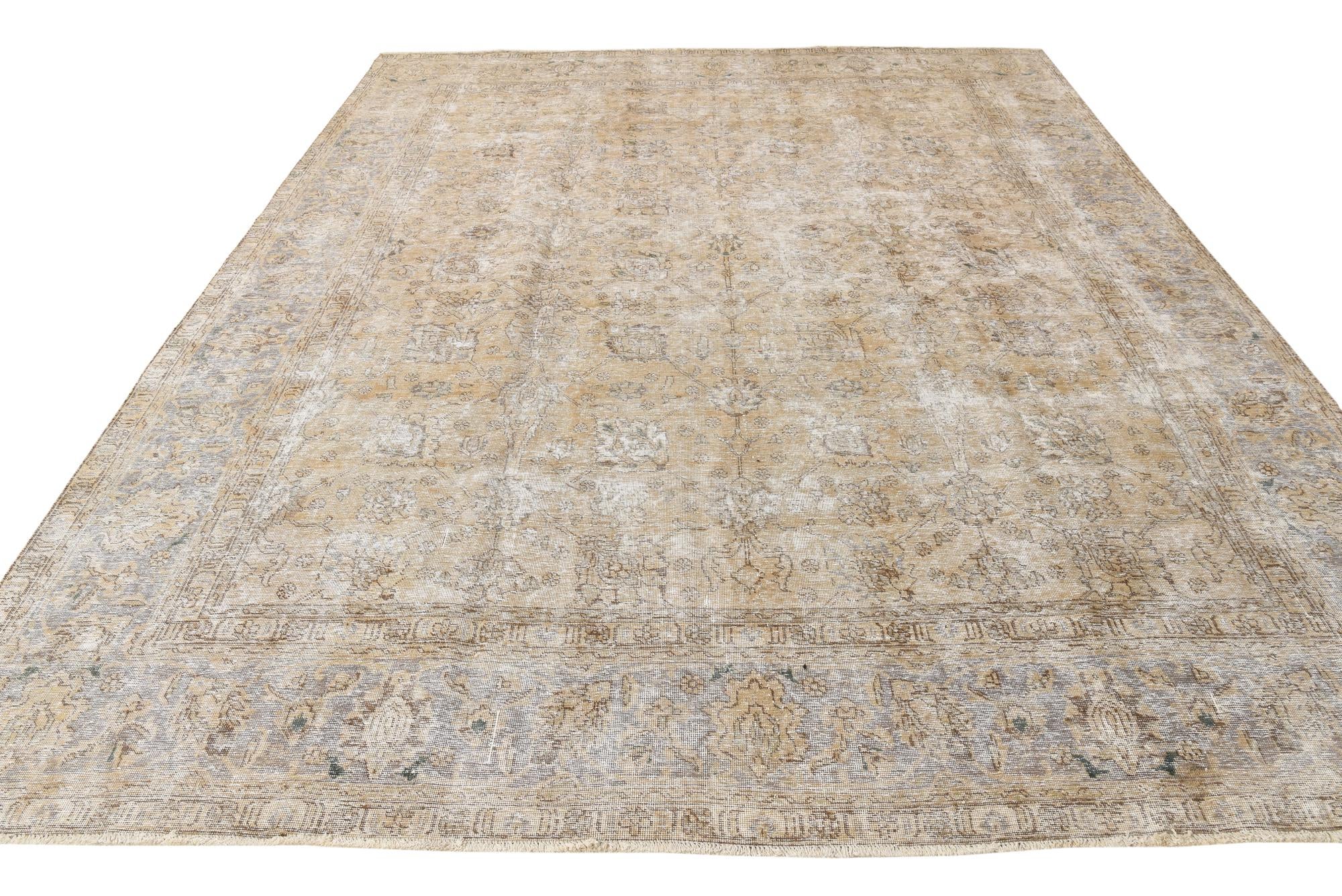 9' 4 x 12' 5 Hand Knotted Ultra Vintage Persian Wool Rug