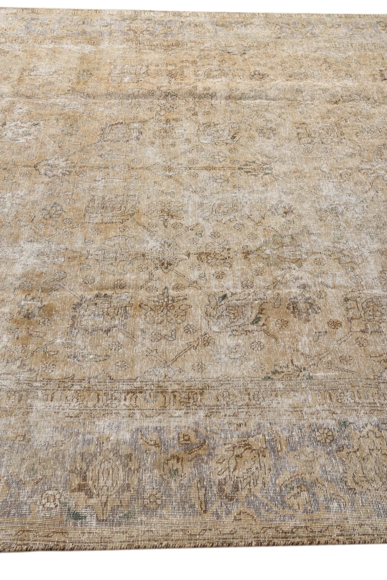 9' 4 x 12' 5 Hand Knotted Ultra Vintage Persian Wool Rug