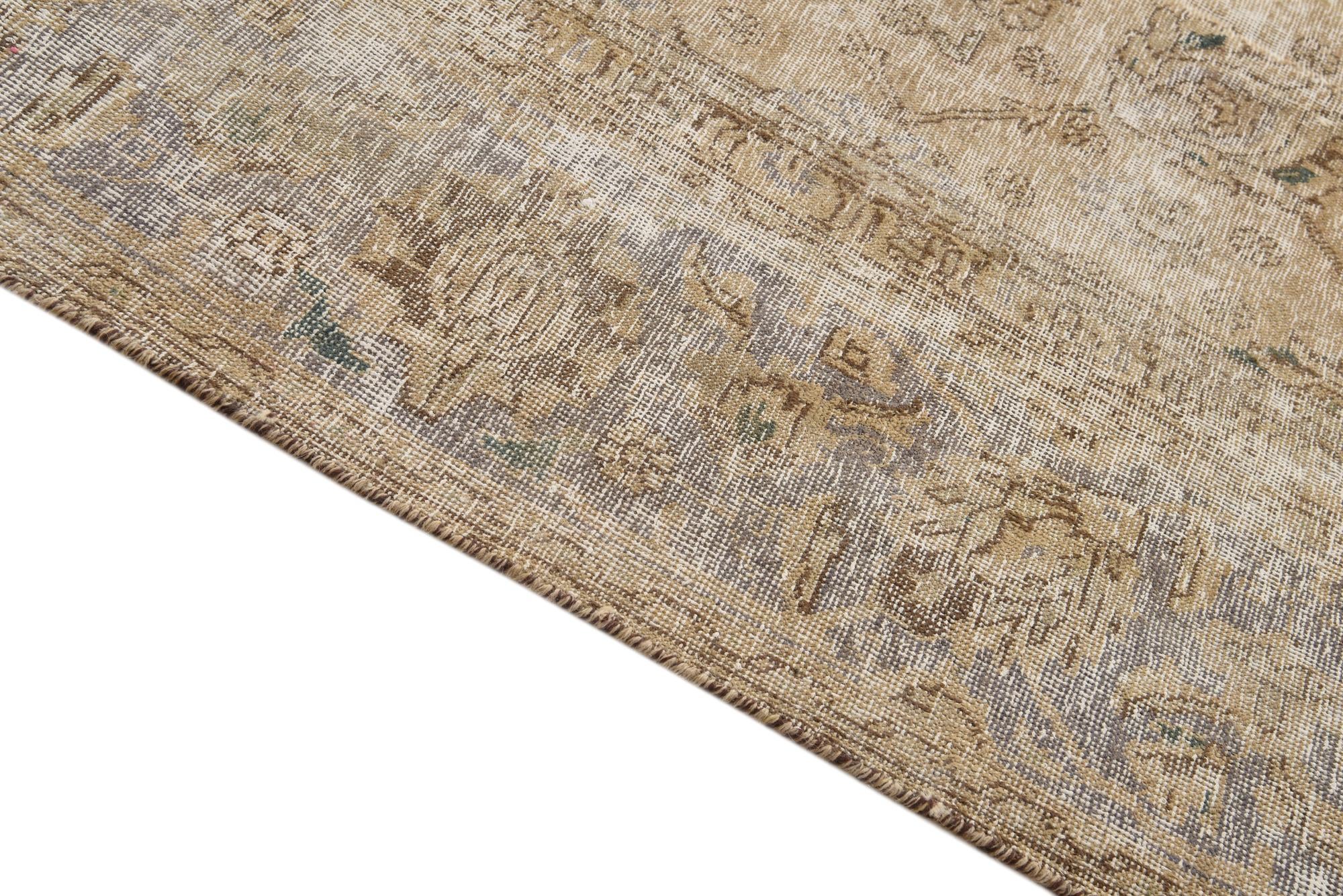 9' 4 x 12' 5 Hand Knotted Ultra Vintage Persian Wool Rug