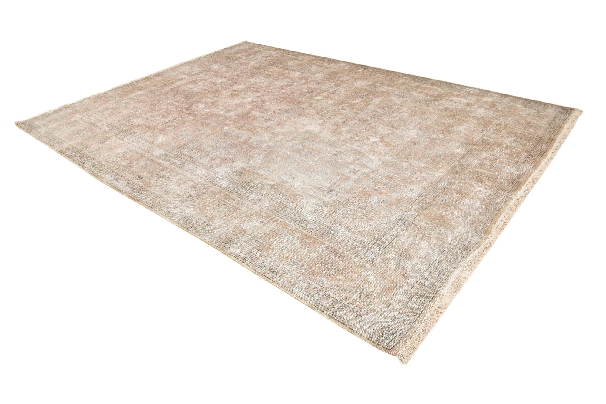 9' 6 x 12' 9 Hand Knotted Ultra Vintage Persian Wool Rug