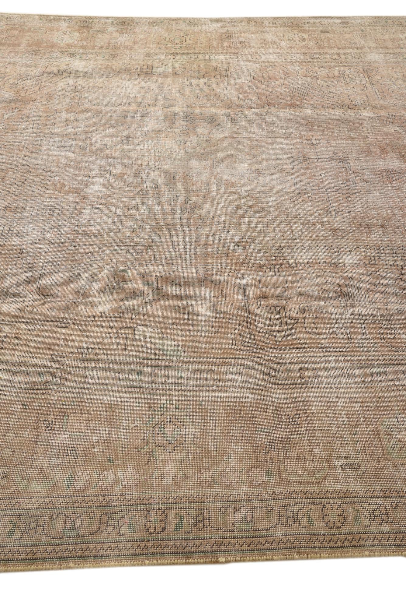 9' 6 x 12' 9 Hand Knotted Ultra Vintage Persian Wool Rug