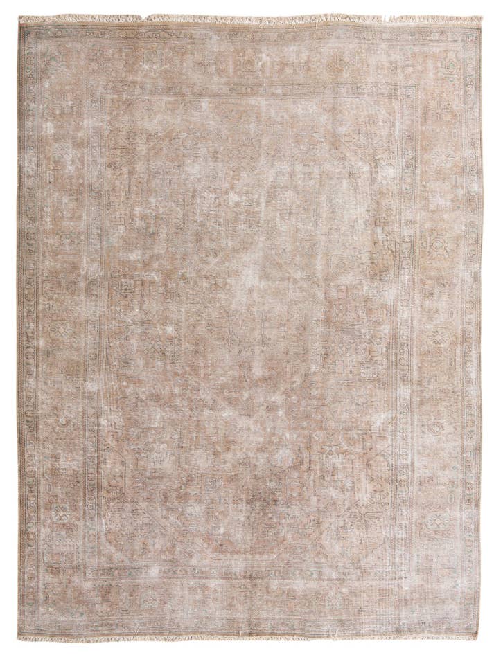 Detail image of 9' 6 x 12' 9 Hand Knotted Ultra Vintage Persian Wool Rug