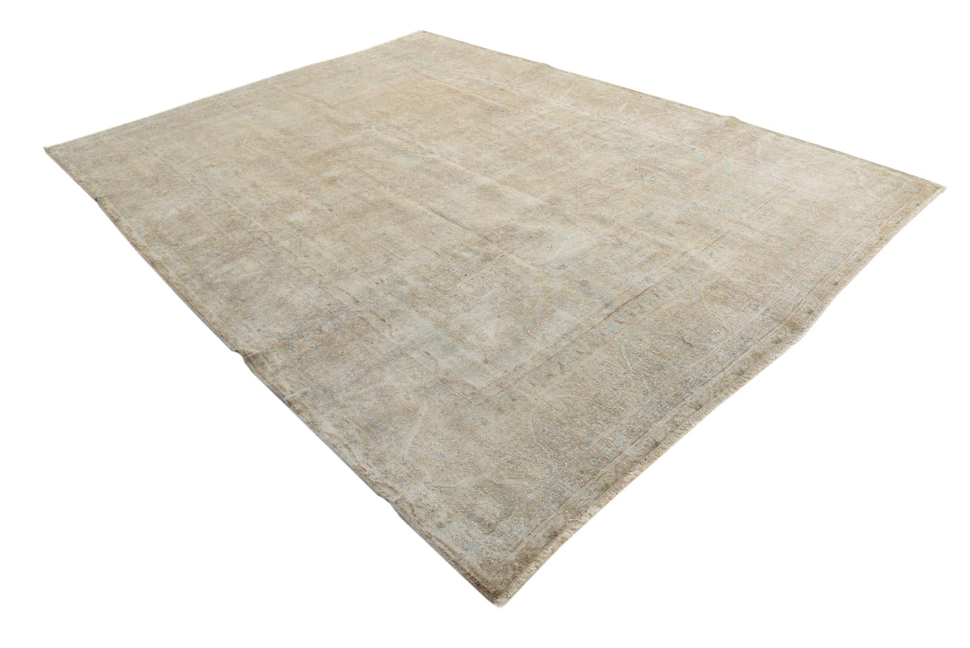 9' 9 x 12' 10 Hand Knotted Ultra Vintage Persian Wool Rug