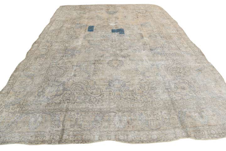 9' 6 x 12' 10 Hand Knotted Ultra Vintage Persian Wool Rug