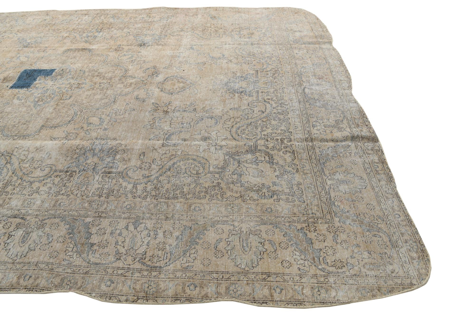 9' 6 x 12' 10 Hand Knotted Ultra Vintage Persian Wool Rug