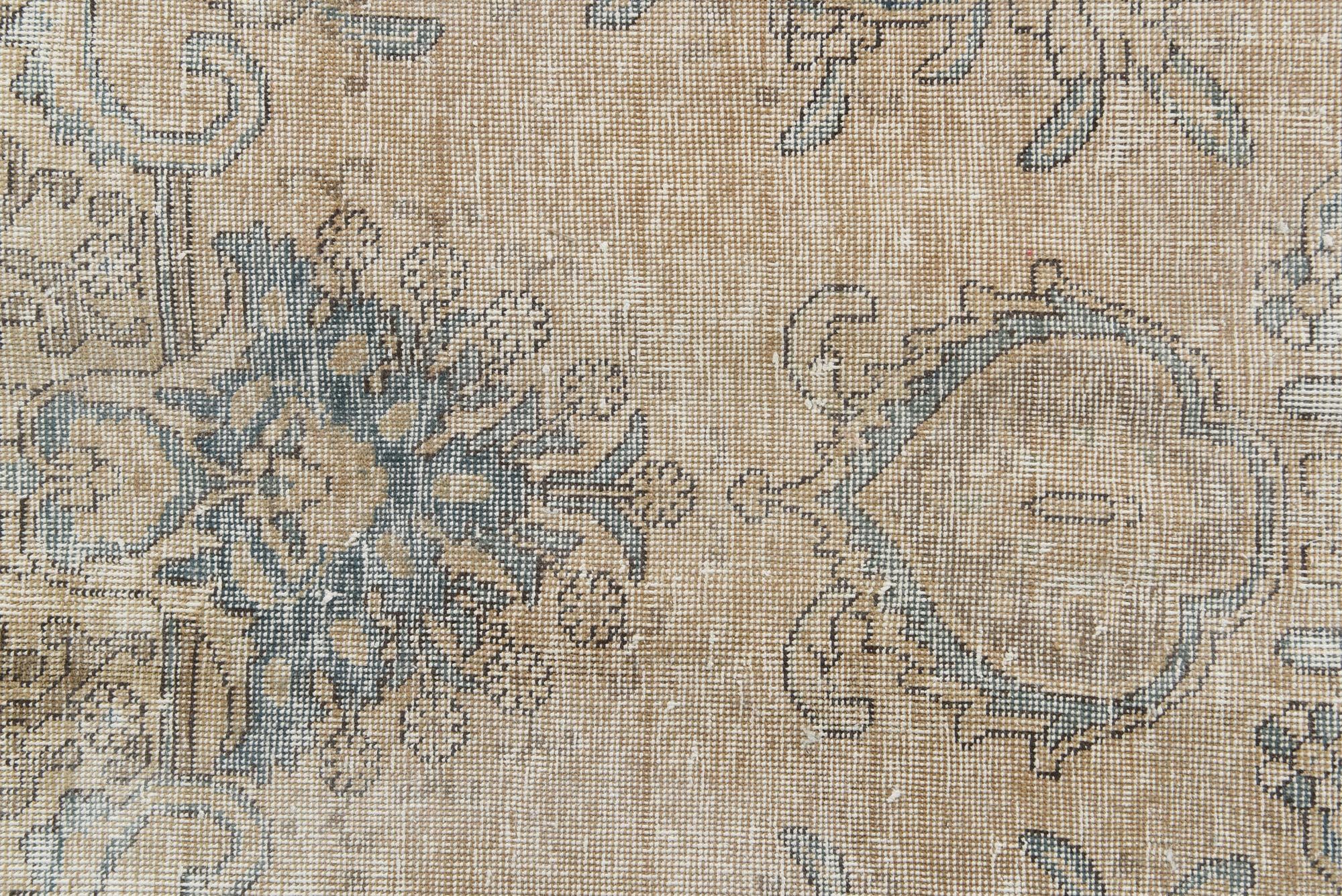 9' 6 x 12' 10 Hand Knotted Ultra Vintage Persian Wool Rug