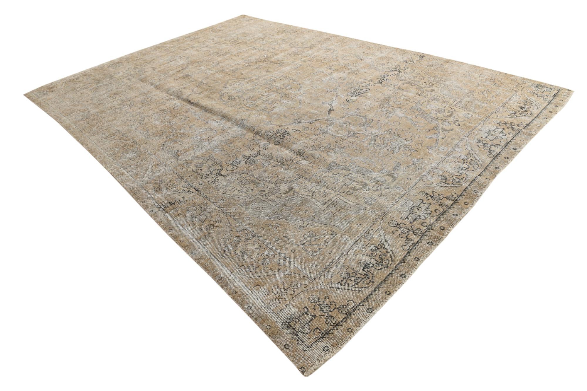 9' 2 x 12' 9 Hand Knotted Ultra Vintage Persian Wool Rug