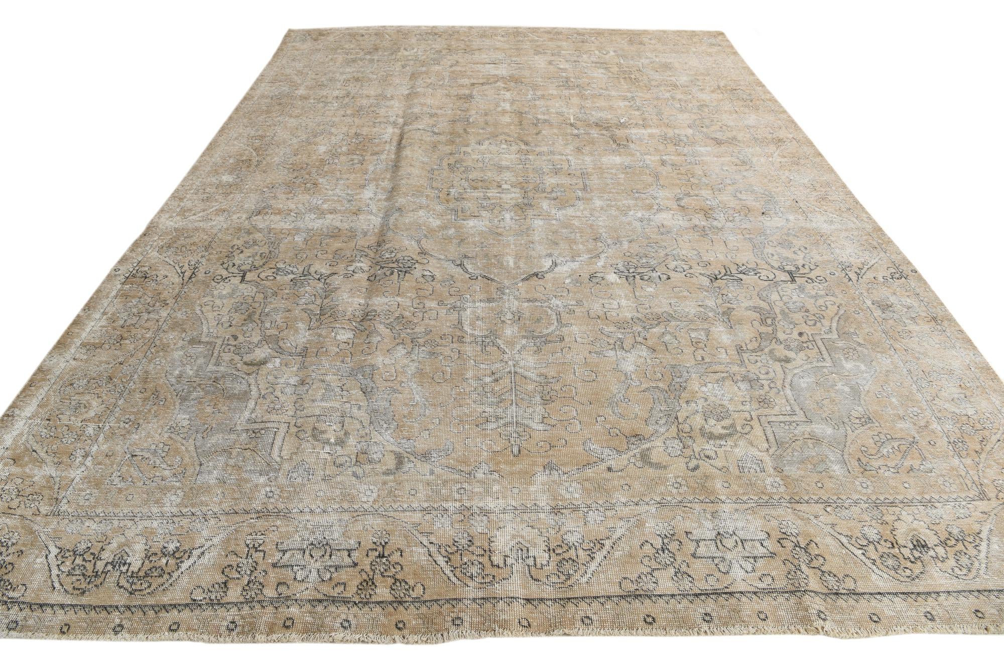 9' 2 x 12' 9 Hand Knotted Ultra Vintage Persian Wool Rug