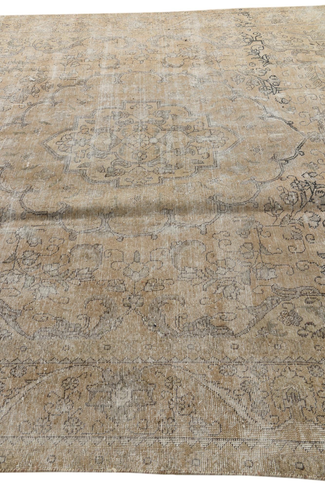 9' 2 x 12' 9 Hand Knotted Ultra Vintage Persian Wool Rug