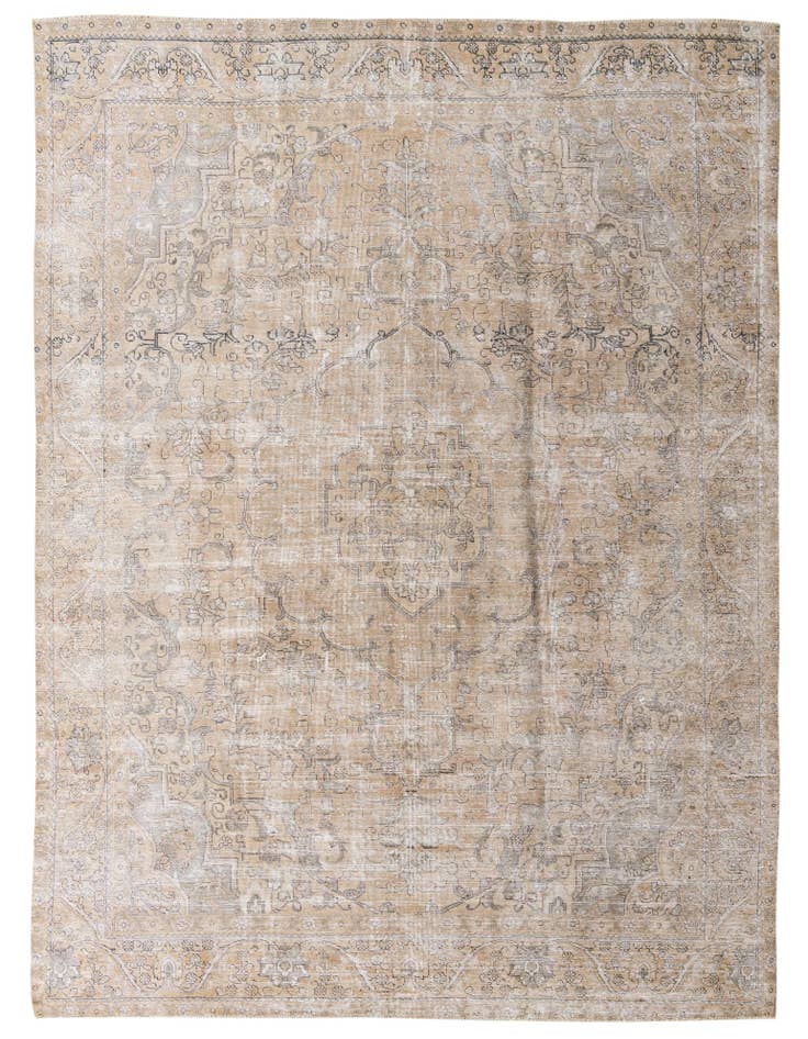 Detail image of 9' 2 x 12' 9 Hand Knotted Ultra Vintage Persian Wool Rug