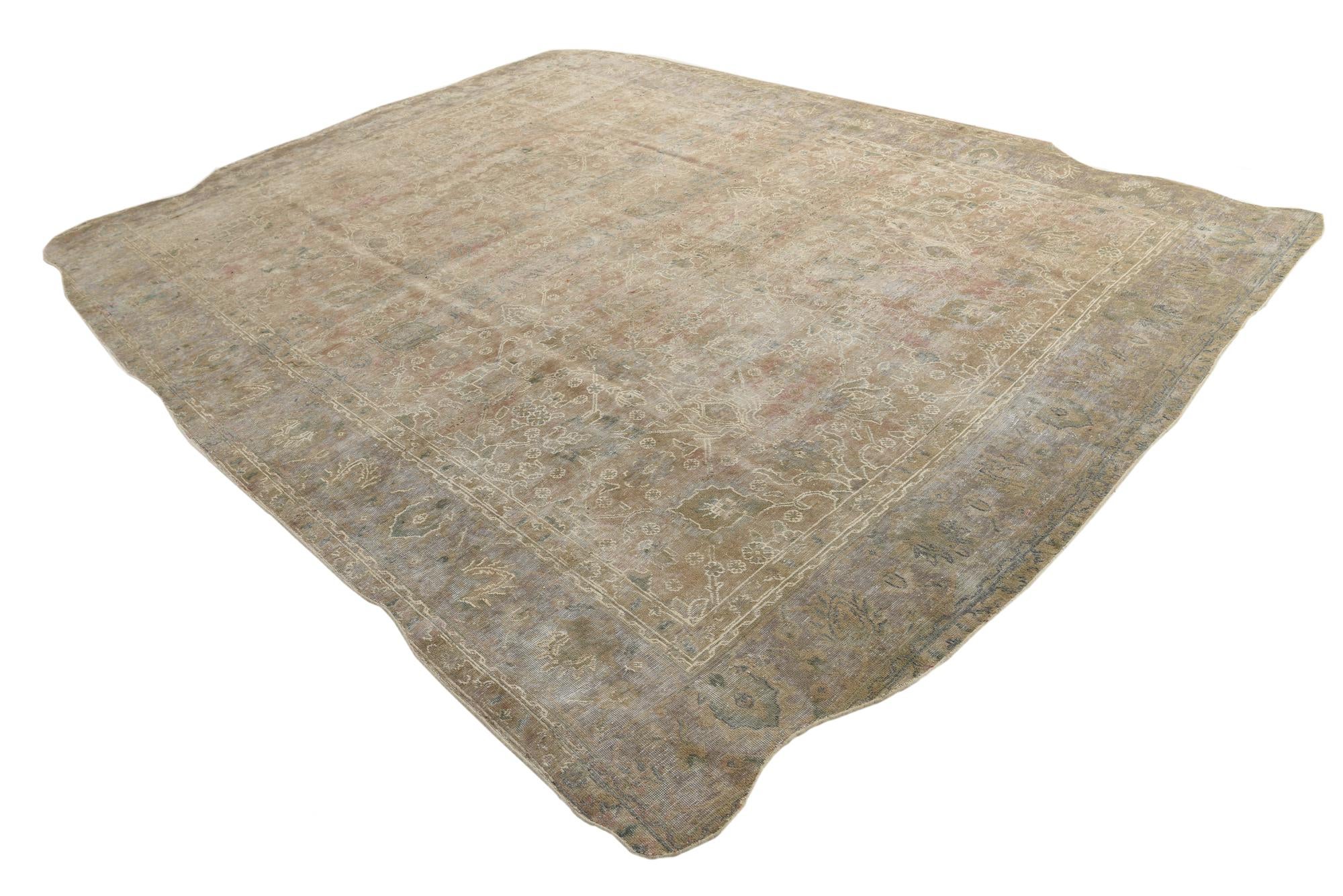 9' 9 x 12' 7 Hand Knotted Ultra Vintage Persian Wool Rug