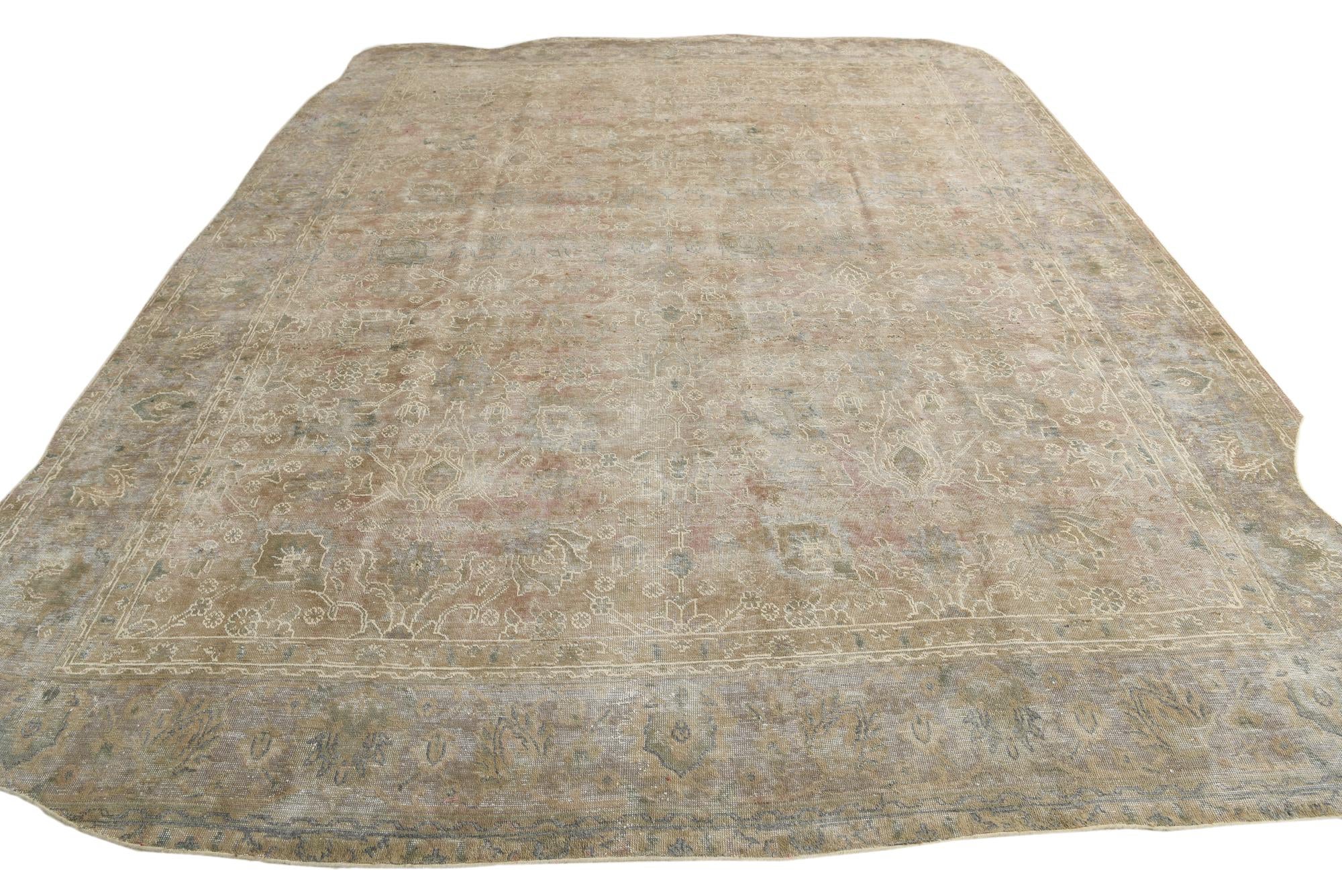 9' 9 x 12' 7 Hand Knotted Ultra Vintage Persian Wool Rug