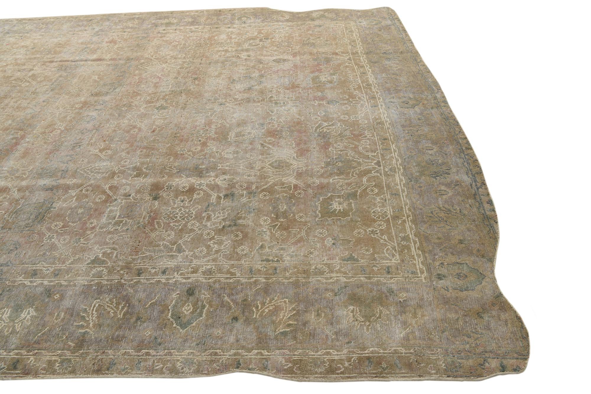 9' 9 x 12' 7 Hand Knotted Ultra Vintage Persian Wool Rug