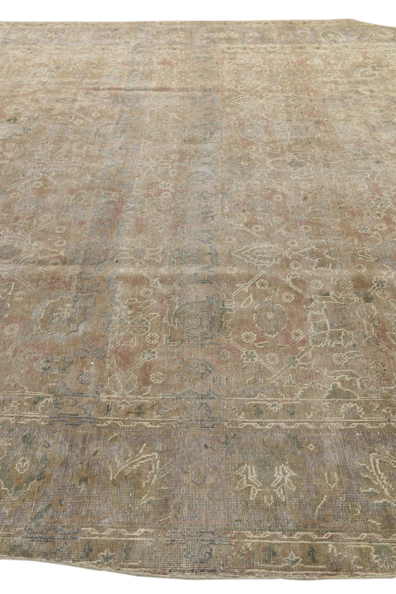 9' 9 x 12' 7 Hand Knotted Ultra Vintage Persian Wool Rug