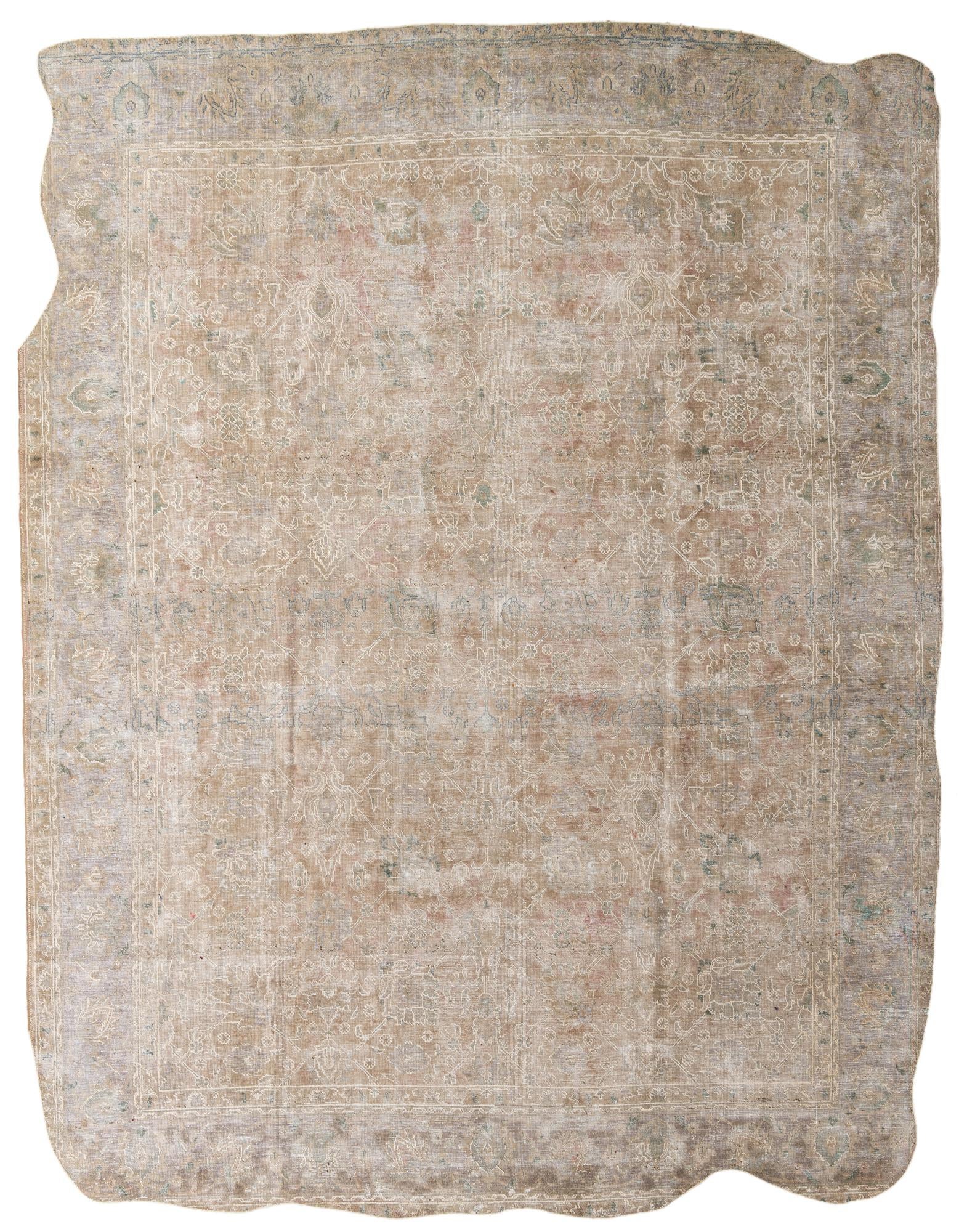 9' 9 x 12' 7 Hand Knotted Ultra Vintage Persian Wool Rug