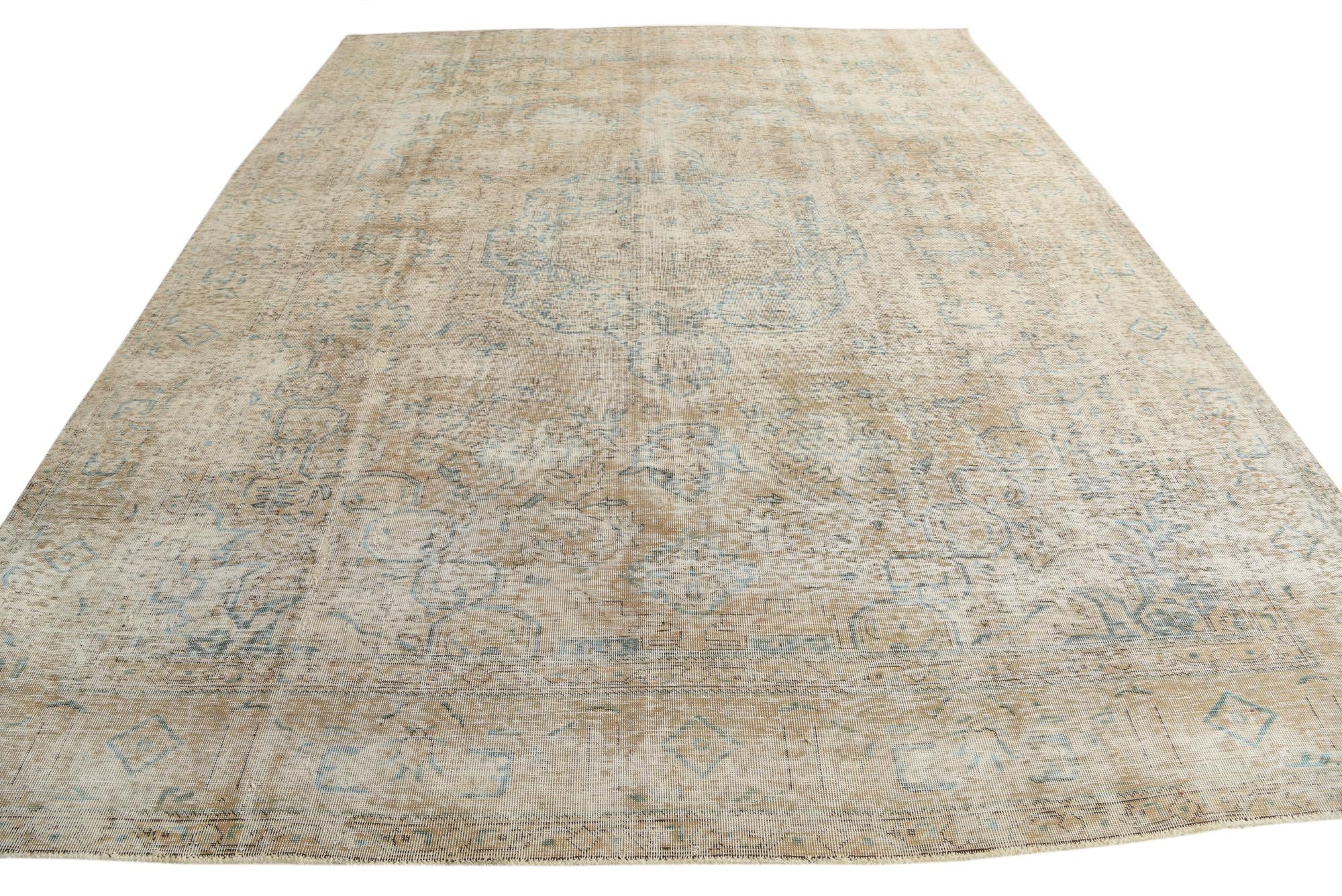 9' 8 x 12' 7 Hand Knotted Ultra Vintage Persian Wool Rug