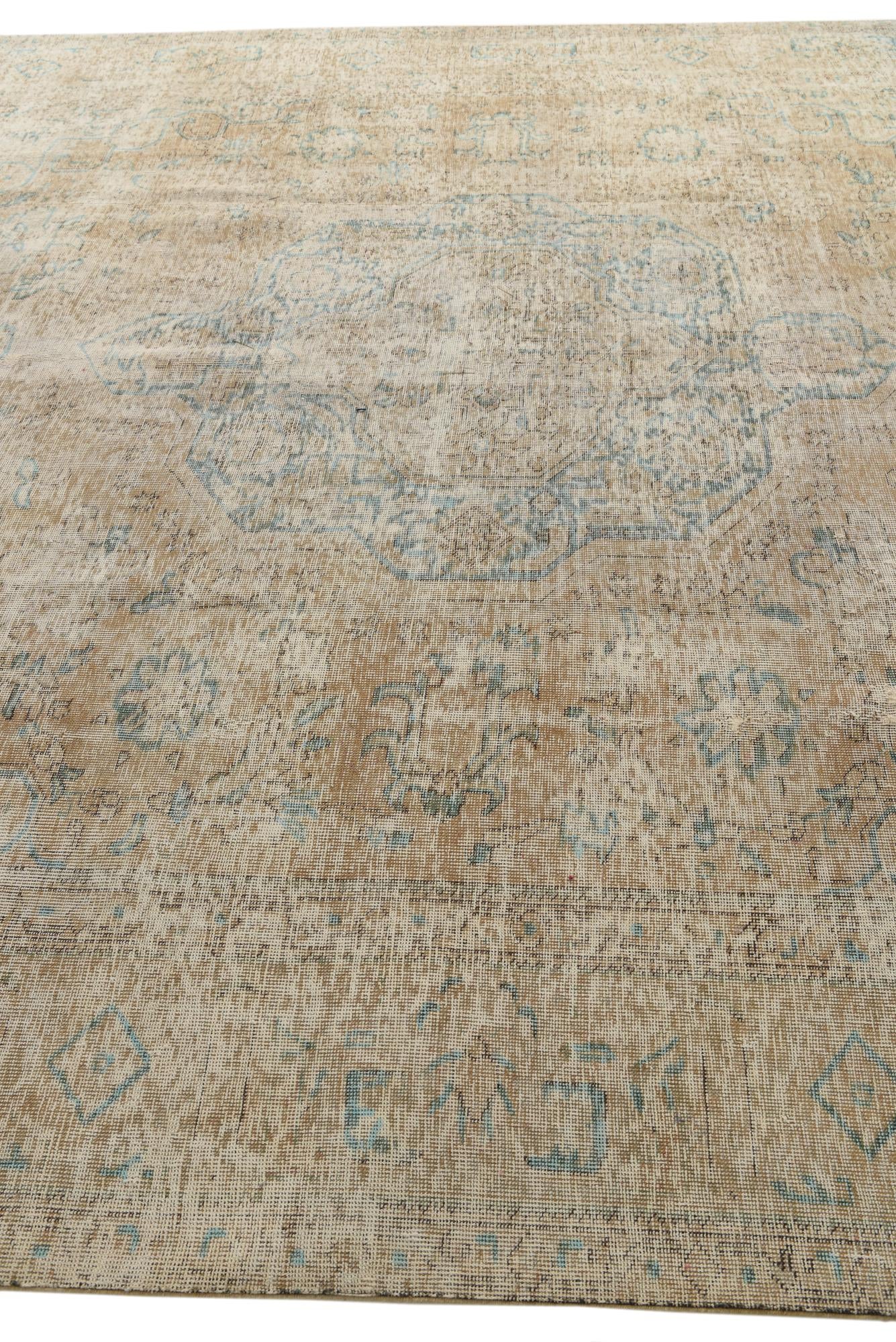 9' 8 x 12' 7 Hand Knotted Ultra Vintage Persian Wool Rug
