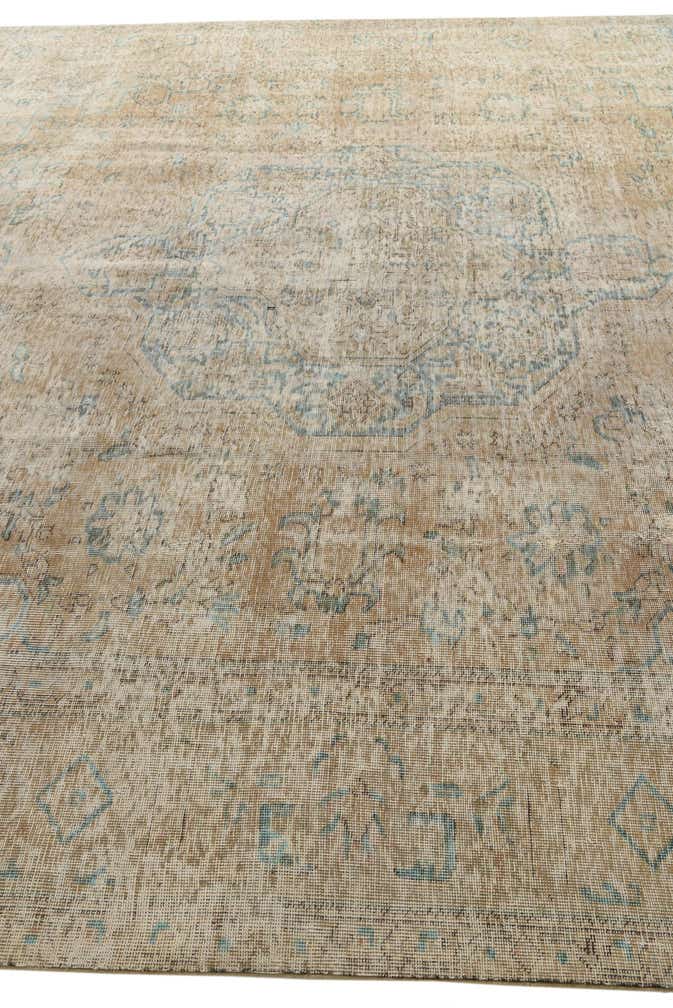 9' 8 x 12' 7 Hand Knotted Ultra Vintage Persian Wool Rug