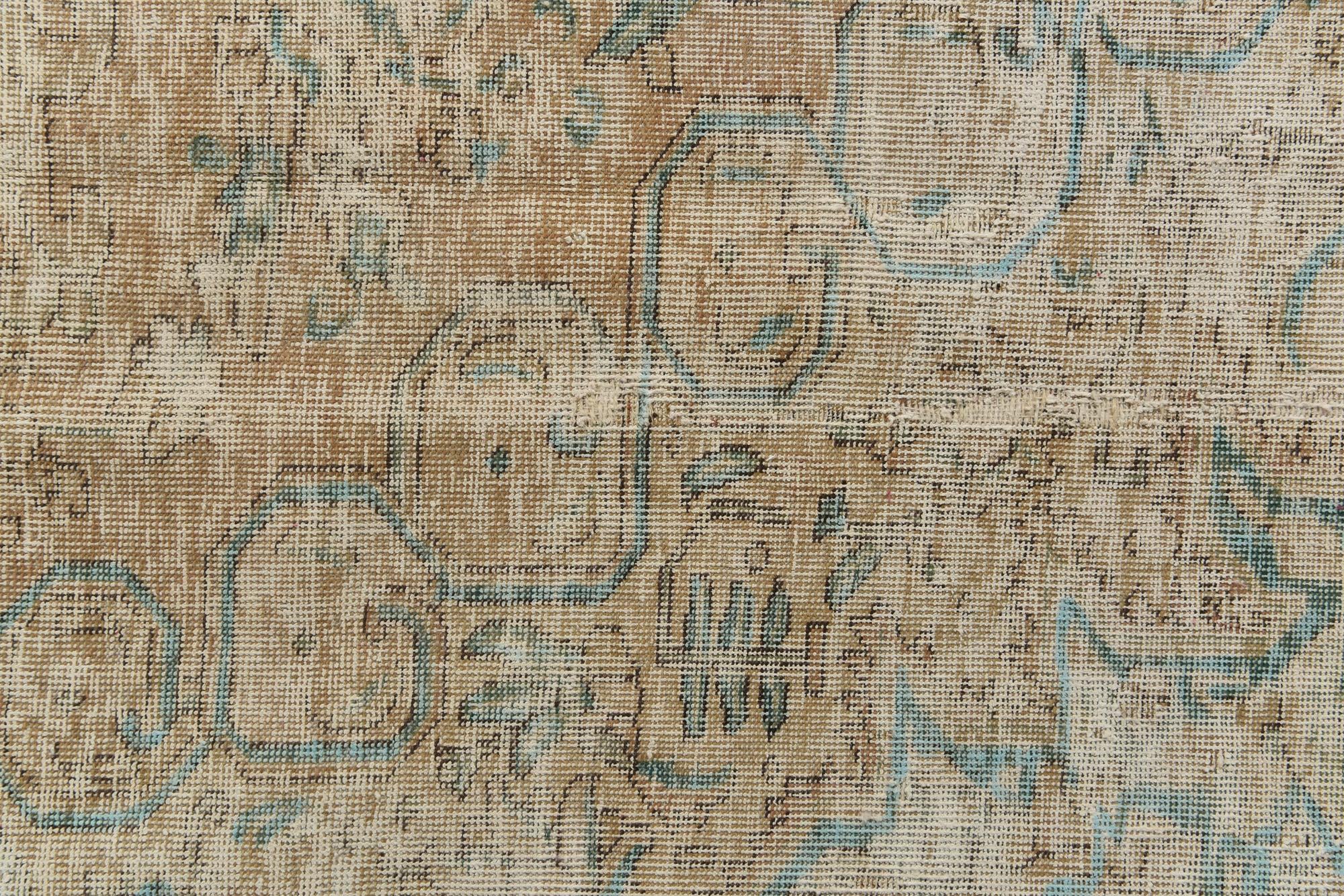 9' 8 x 12' 7 Hand Knotted Ultra Vintage Persian Wool Rug