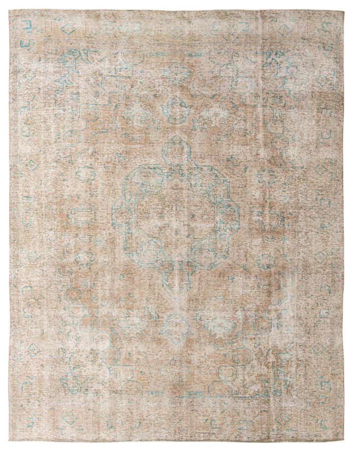 9' 8 x 12' 7 Hand Knotted Ultra Vintage Persian Wool Rug