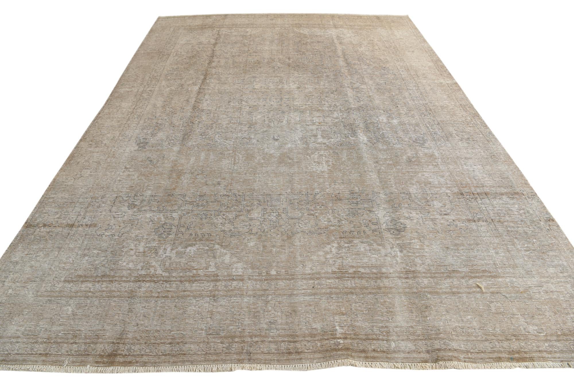 9' x 12' 7 Hand Knotted Ultra Vintage Persian Wool Rug